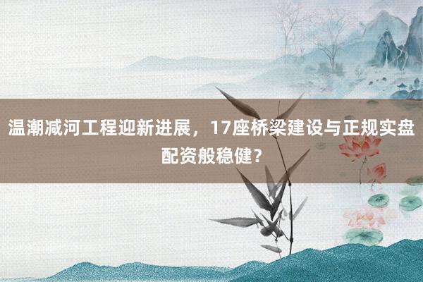 温潮减河工程迎新进展，17座桥梁建设与正规实盘配资般稳健？