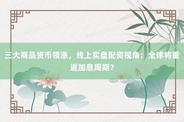 三大商品货币领涨,线上实盘配资视角:全球将重返加息周期?