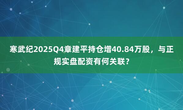 寒武纪2025Q4章建平持仓增40.84万股，与正规实盘配资有何关联？