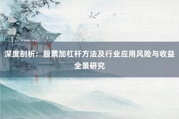 深度剖析：股票加杠杆方法及行业应用风险与收益全景研究