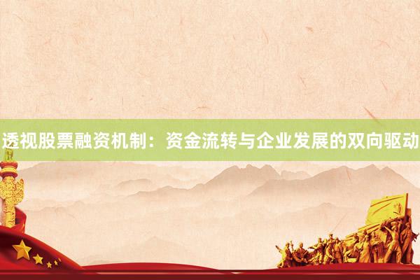透视股票融资机制：资金流转与企业发展的双向驱动