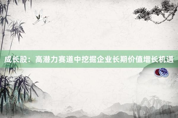 成长股：高潜力赛道中挖掘企业长期价值增长机遇
