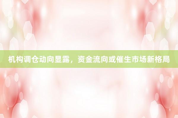 机构调仓动向显露，资金流向或催生市场新格局