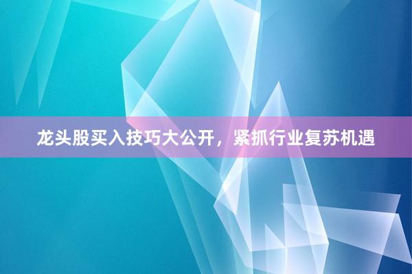 龙头股买入技巧大公开，紧抓行业复苏机遇
