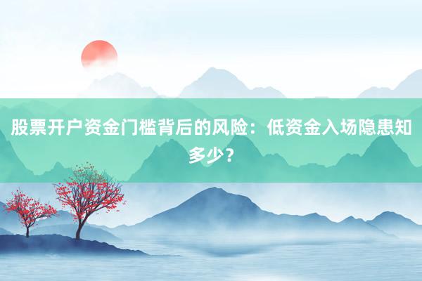 股票开户资金门槛背后的风险：低资金入场隐患知多少？