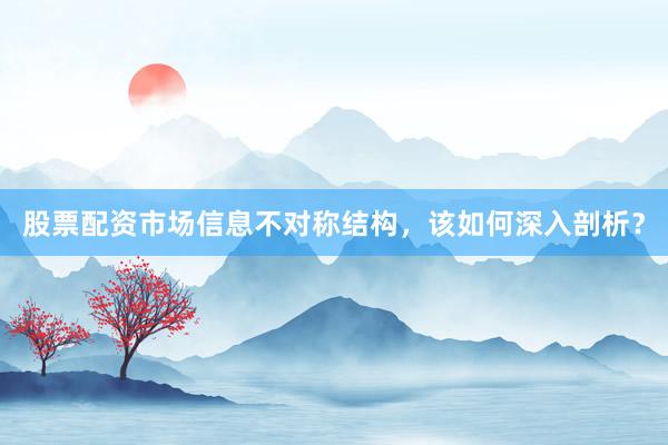 股票配资市场信息不对称结构，该如何深入剖析？