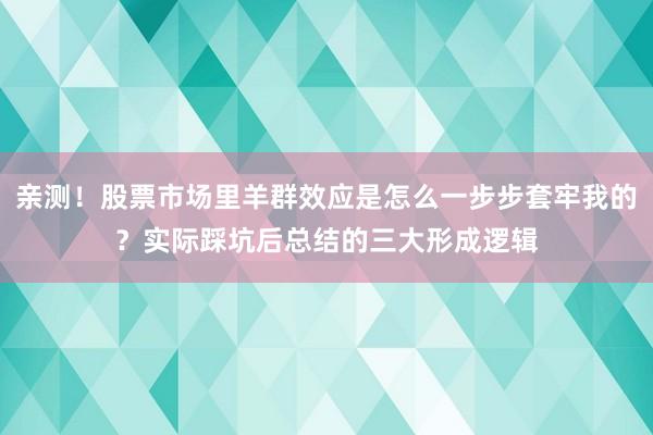 亲测！股票市场里羊群效应是怎么一步步套牢我的？实际踩坑后总结的三大形成逻辑