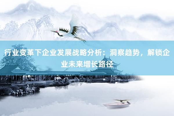 行业变革下企业发展战略分析：洞察趋势，解锁企业未来增长路径
